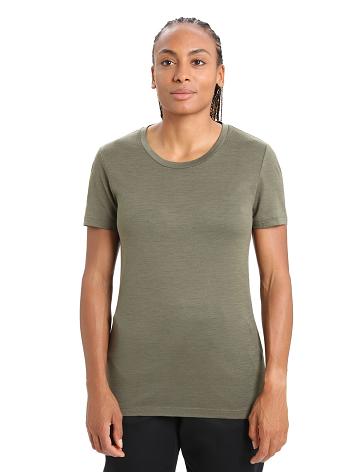 T Shirts Icebreaker Merino Tech Lite II Corta Sleeve Femme Vert Olive | FR 1578BEXC